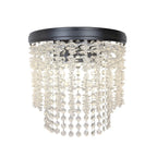 Coral 2 Light Crystal Wall Light In Matt Black Finish FL2502-2