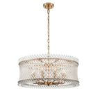 Ethereal 9 Light Ceiling Pendant With Angled Glass Rods In Aged Brass Finish FL2511-9