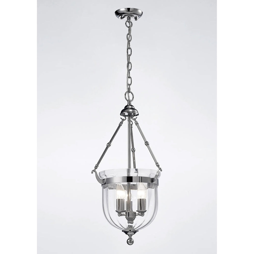 IL31072 Aubrey 3 Light Polished Chrome Ceiling Pendant