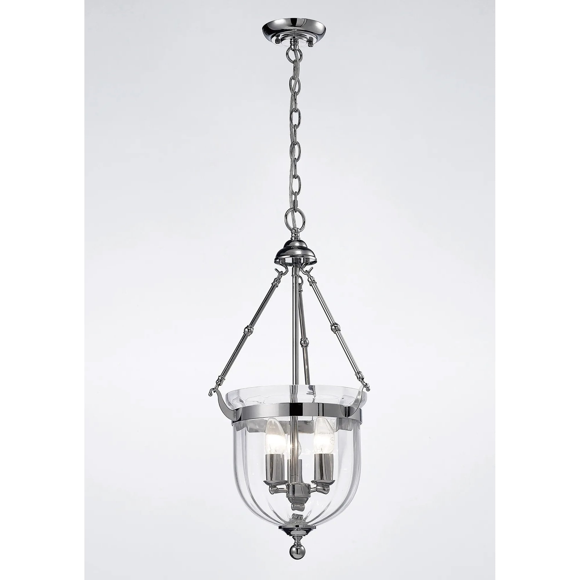 IL31072 Aubrey 3 Light Polished Chrome Ceiling Pendant