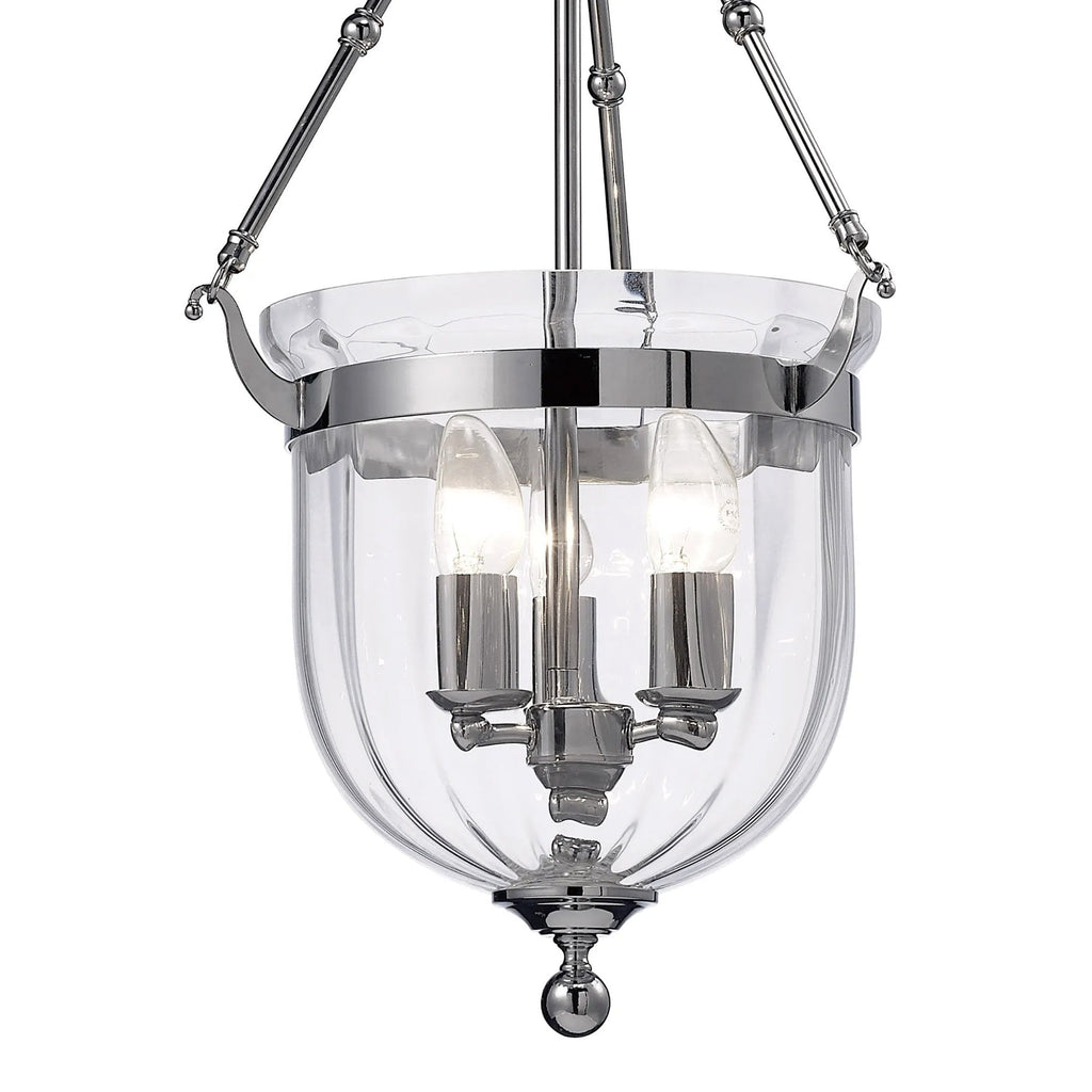 IL31072 Aubrey 3 Light Polished Chrome Ceiling Pendant