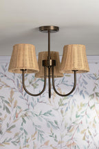 Laura Ashley Hasfield 3 Light Semi-Flush Satin Bronze With Shade LA3756746-Q