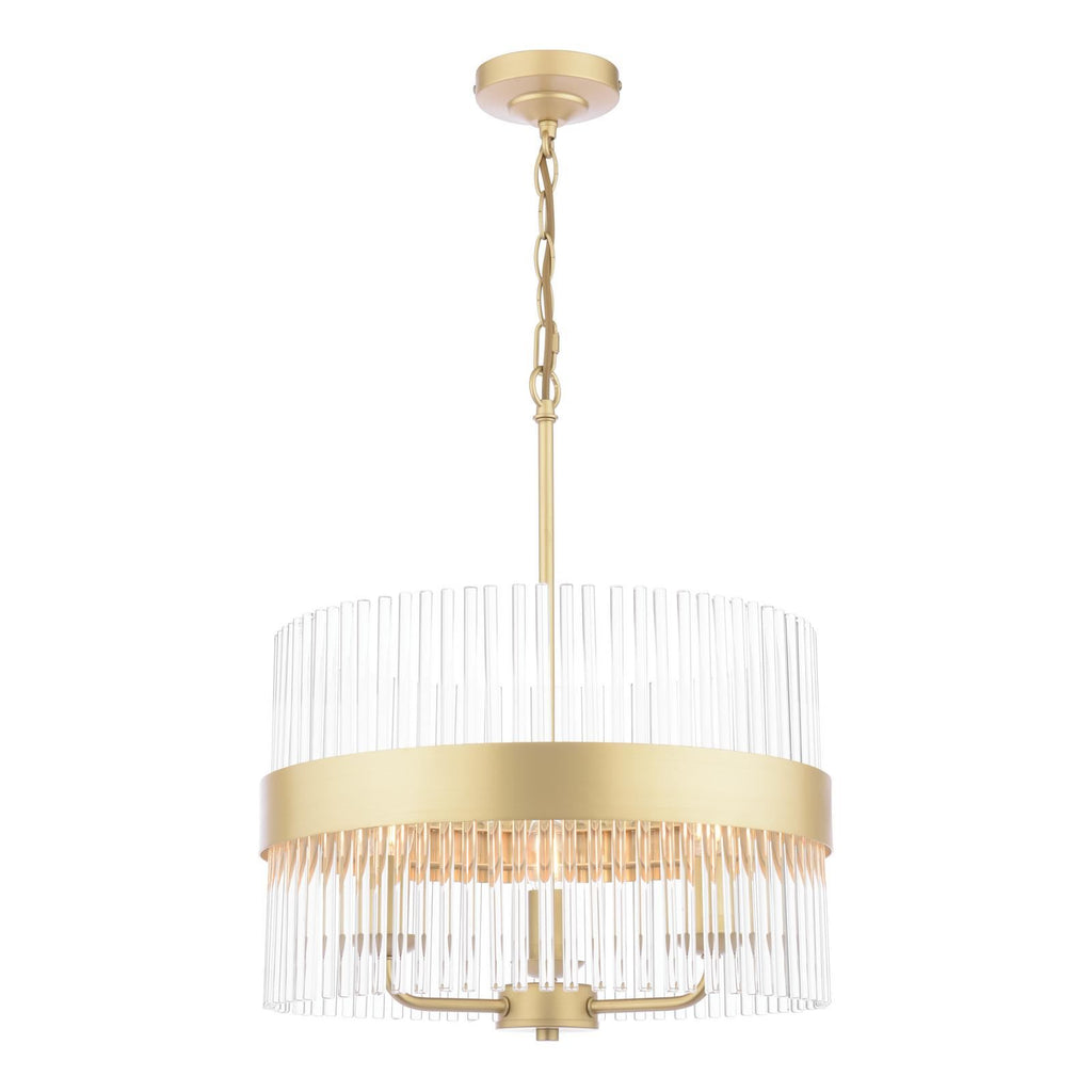 Laura Ashley Alexa 3 Light Pendant Glass and Matt Antique Brass LA3756654-Q