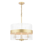 Laura Ashley Alexa 3 Light Pendant Glass and Matt Antique Brass LA3756654-Q