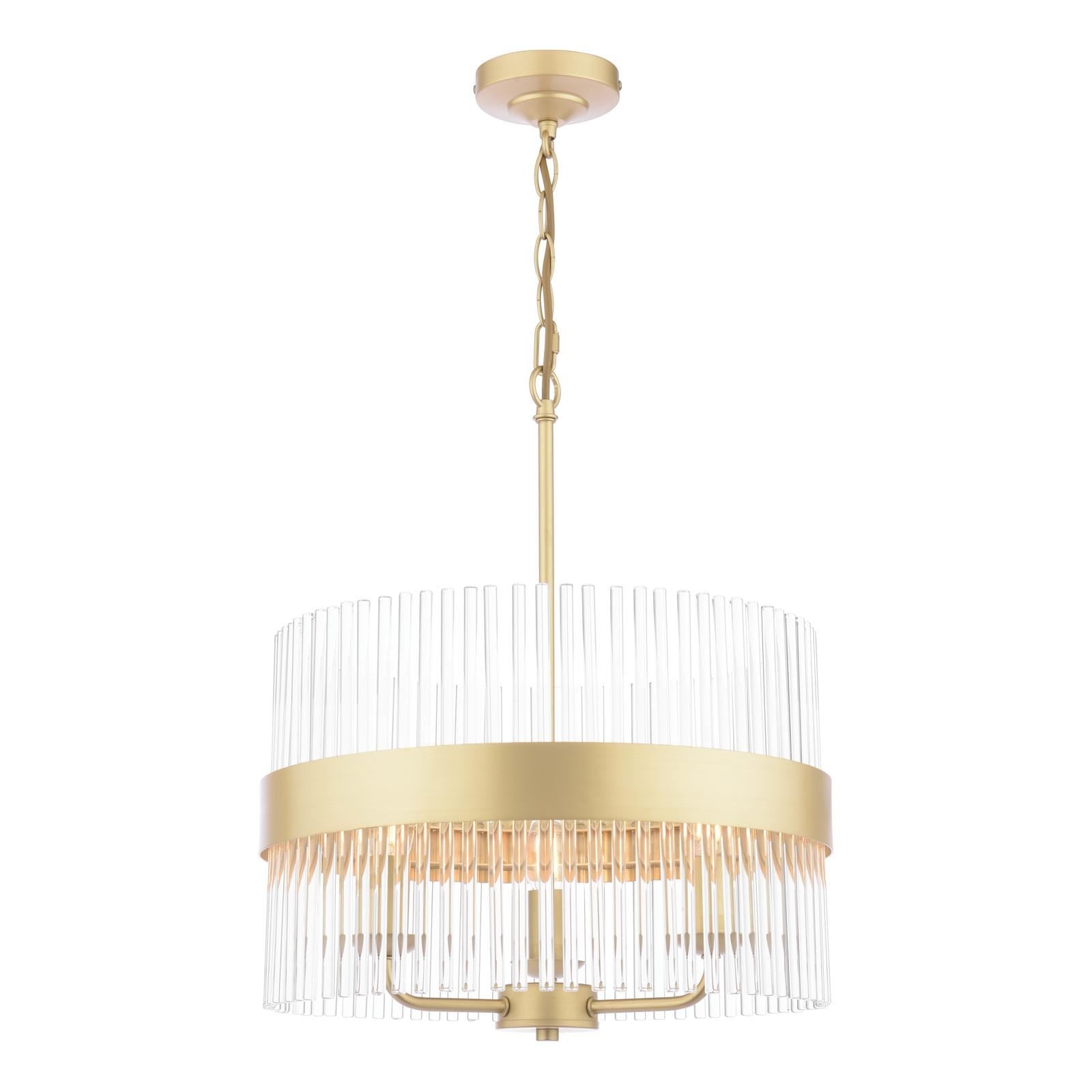 Laura Ashley Alexa 3 Light Pendant Glass and Matt Antique Brass LA3756654-Q