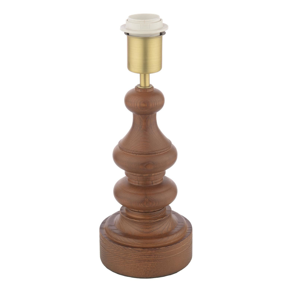 Laura Ashley Millbrook Table Lamp Dark Wood and Industrial Brass Base Only LA3756660-Q