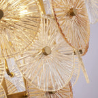 Wagon Wheel 9 Light Ceiling Pendant Light In Bronze Finish With Amber Glass 88210-9BZ