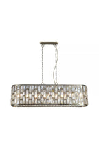 Bijou 8 Light  Oval Ceiling Pendant Light In Antique Brass Finish With Crystal Glass 65818-8AB