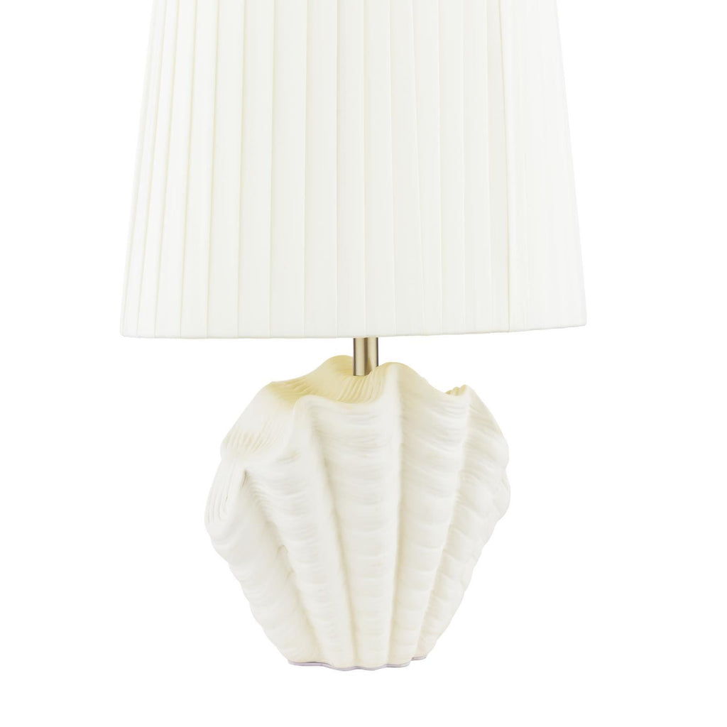 Laura Ashley Shell Table Lamp White Ceramic and Satin Chrome With Shade LA3756702-Q
