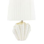 Laura Ashley Shell Table Lamp White Ceramic and Satin Chrome With Shade LA3756702-Q