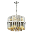 Imani 12 Light Pendant Polished Chrome and Smoked Ribbed Glass IMA1250