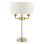 Laura Ashley Sorrento 3 Light Table Lamp Matt Antique Brass With Natural Shade LA3756754-Q