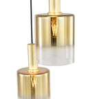 Savannah 3 Light Cluster Pendant Satin Gold and Gold Ombre Glass SAV8835