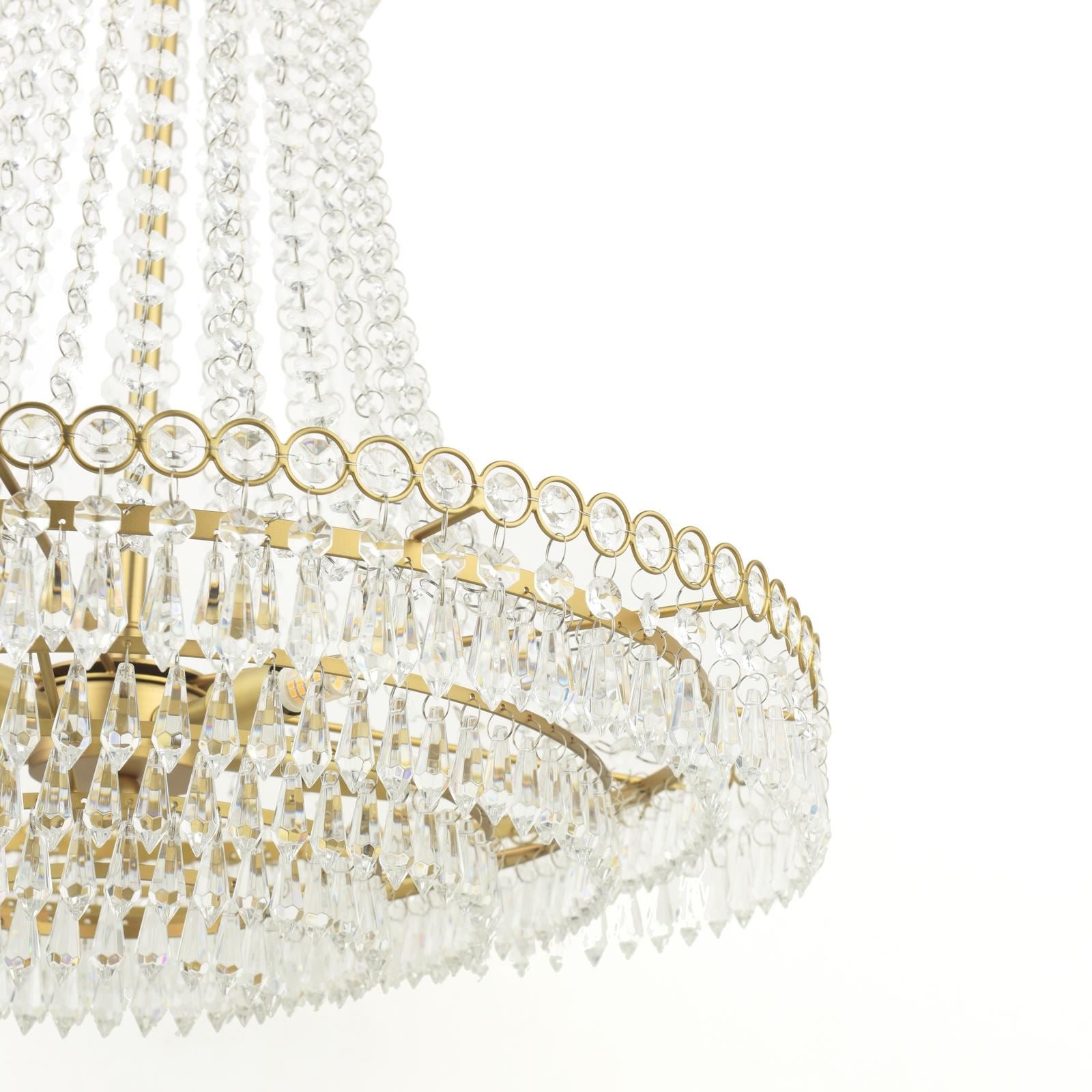 Enid 5 Light Grande Chandelier Glass and Matt Antique Brass LA3756711-Q