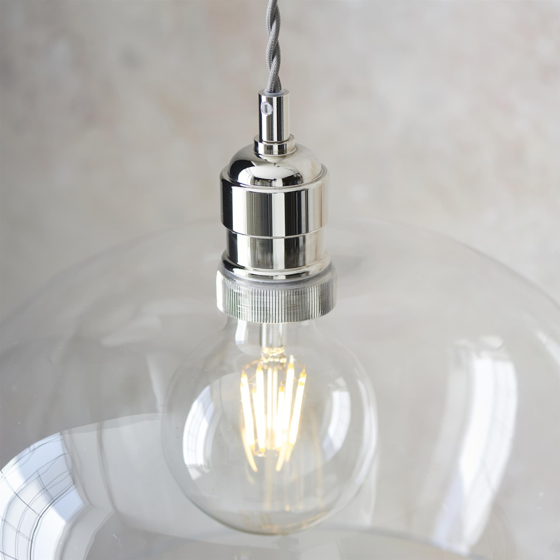 Camden Medium Shallow Ceiling Pendnat Light In Bright Nickel Finish 102677