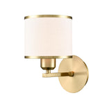Franklite Sirius Single Wall Light In Aged Brass With Off White Shade FL2496-1