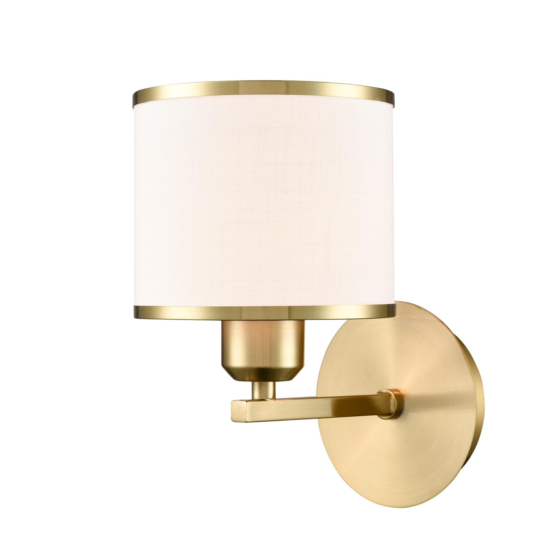 Franklite Sirius Single Wall Light In Aged Brass With Off White Shade FL2496-1