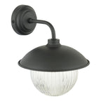 Laura Ashley Hatton Outdoor Wall Light Matt Black and Ribbed Glass IP44 LA3756722-Q
