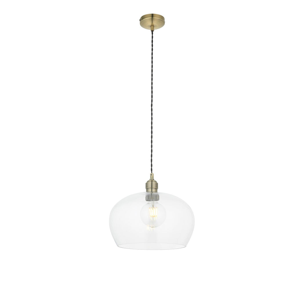 Camden Medium Shallow Ceiling Pendnat Light In Antique Brass Finish 100948
