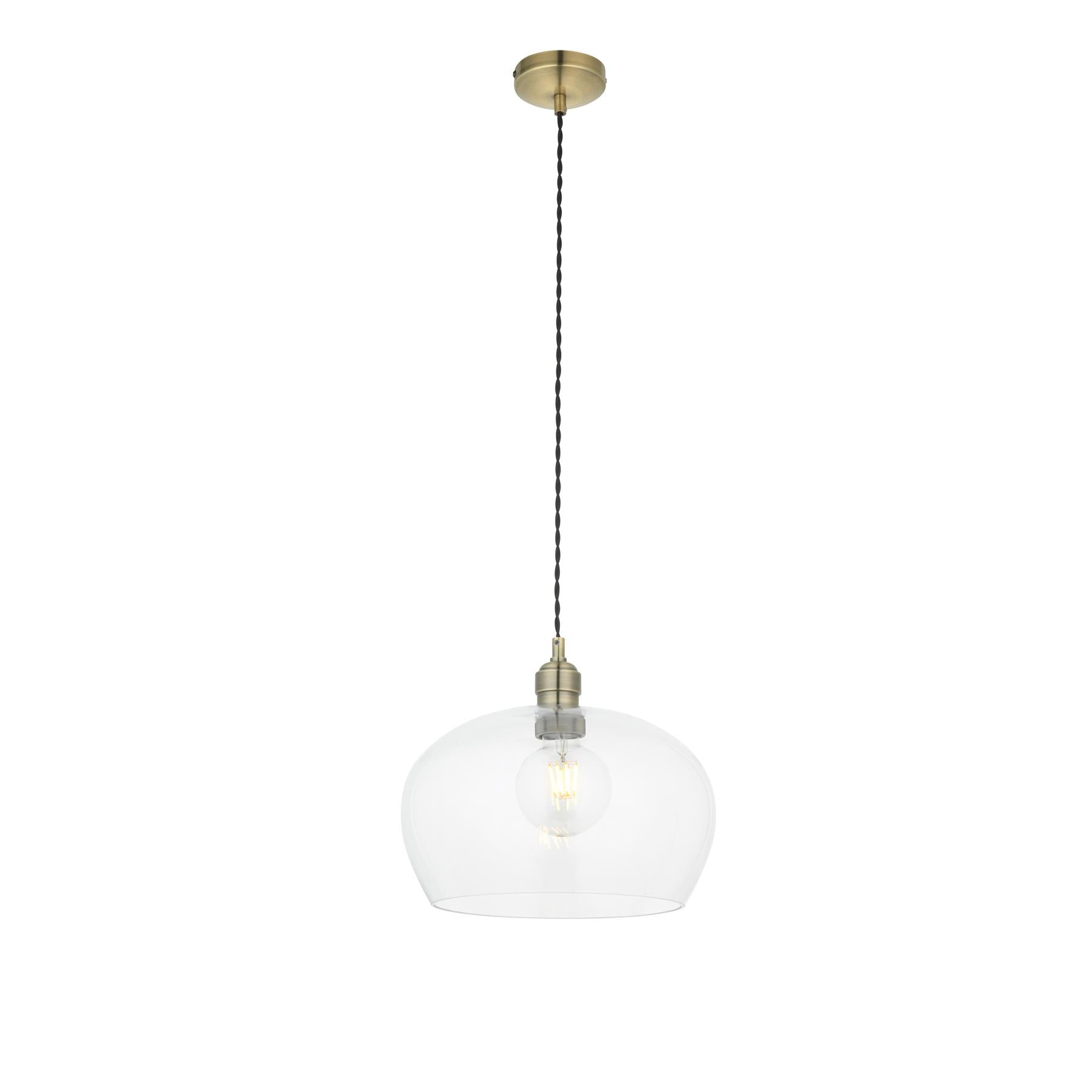Camden Medium Shallow Ceiling Pendnat Light In Antique Brass Finish 100948