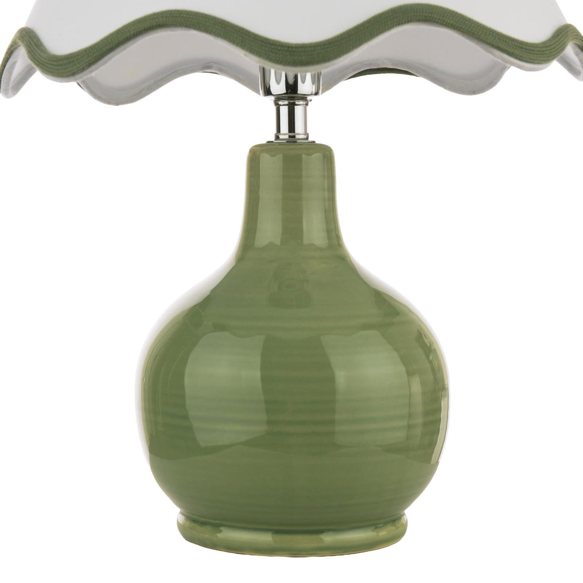 Laura Ashley Bramhope Table Lamp Green Ceramic With Shade LA3756668-Q