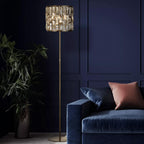 Bijou Floor Lamp In Antique Brass Finish With Crystal Glass 6589AB