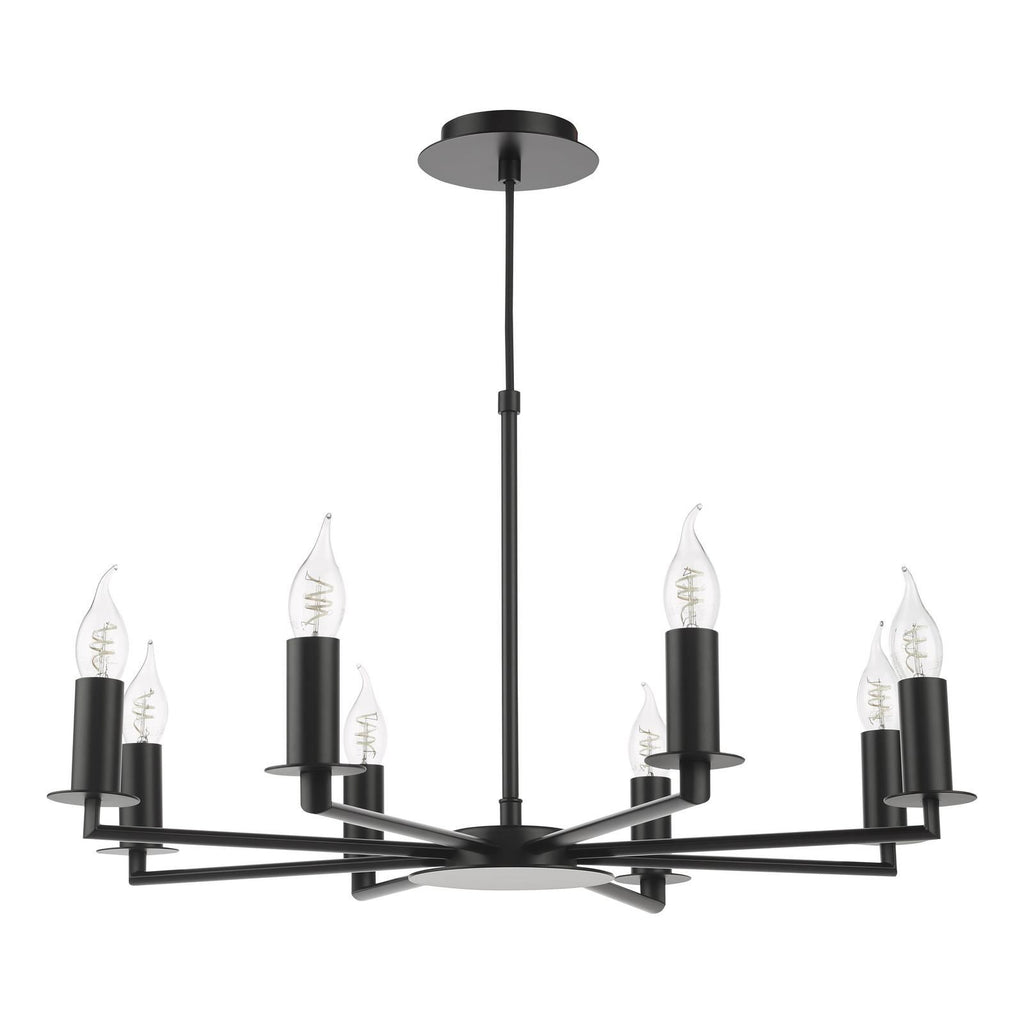 Tyler 8 Light Armed Pendant Matt Black Fitting Only TYL0822
