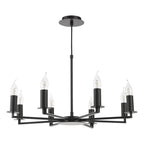Tyler 8 Light Armed Pendant Matt Black Fitting Only TYL0822