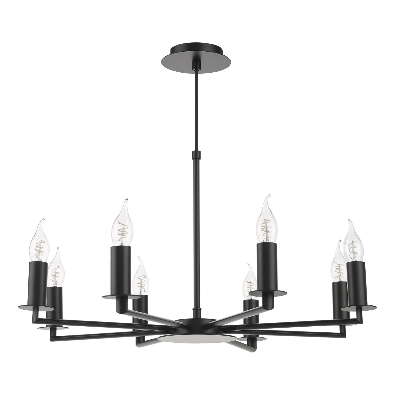 Tyler 8 Light Armed Pendant Matt Black Fitting Only TYL0822