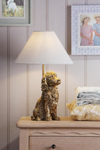 Laura Ashley Cocker Spaniel Table Lamp Antique Gold With Shade LA3756664-Q