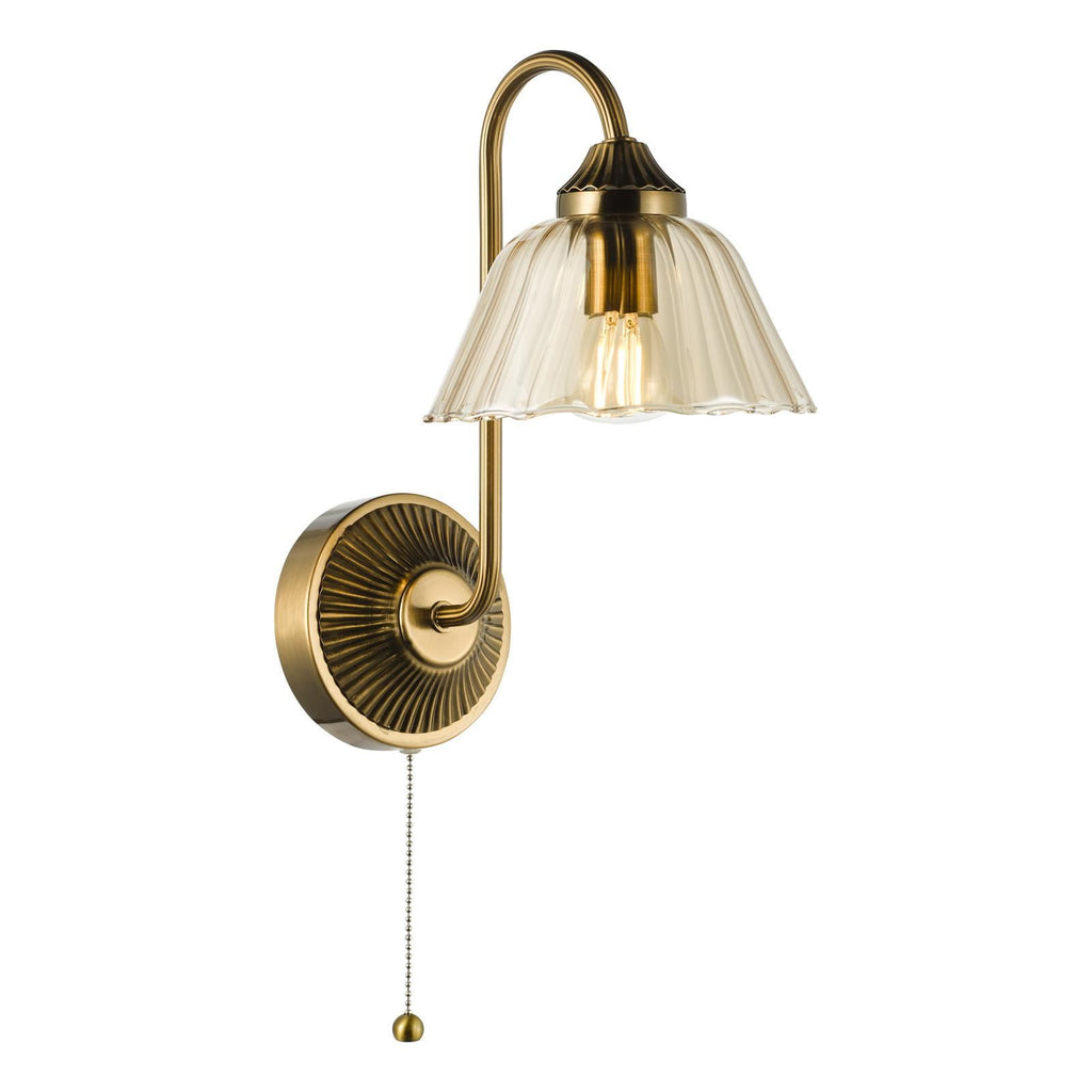 Erika Wall Light Antique Bronze and Amber Glass ERI0763