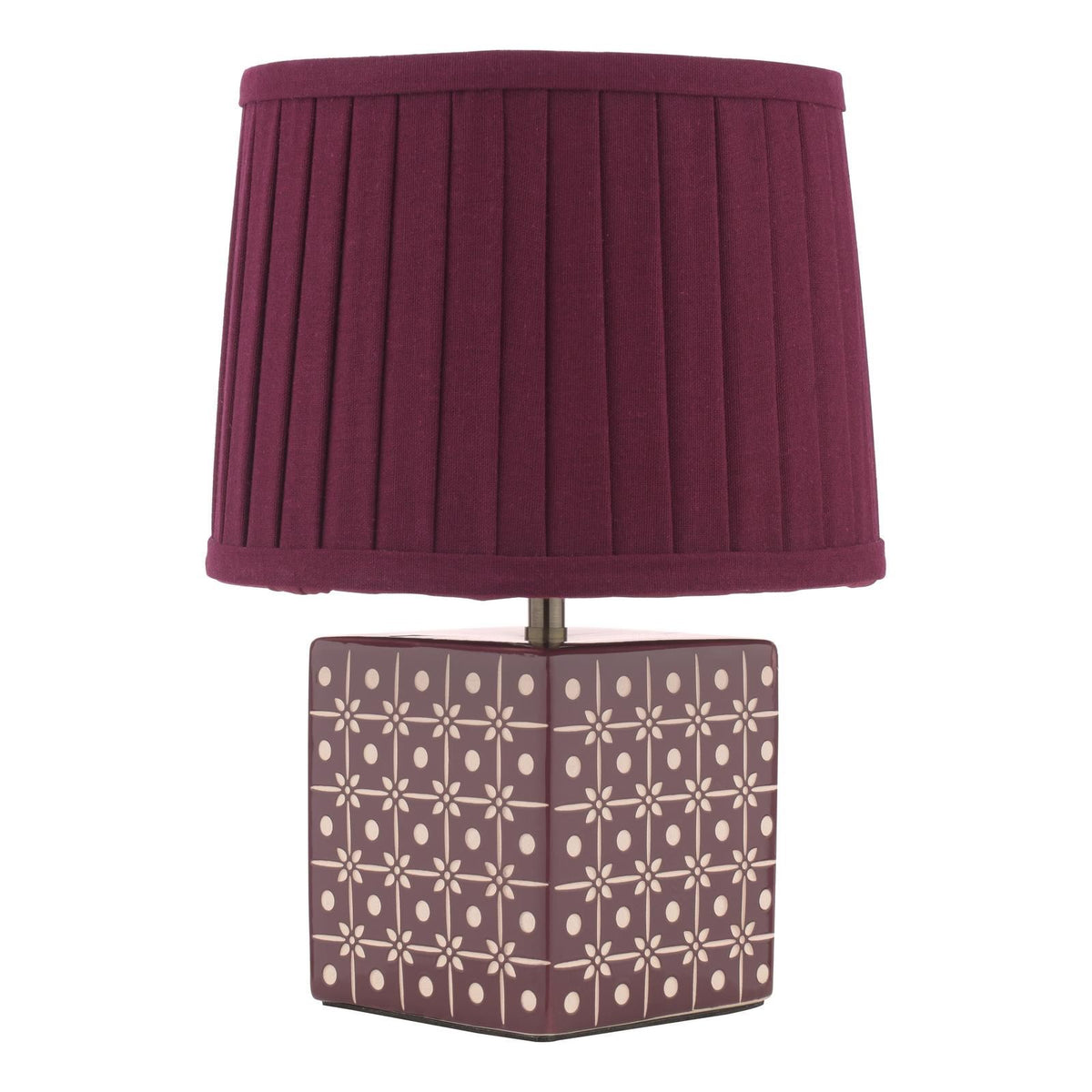 Laura Ashley Claudina Table Lamp Purple Ceramic and Antique Brass With Shade LA3756670-Q