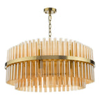 Dar Gold Imani 16 Light Pendant Natural Brass and Champagne Glass IMA1635