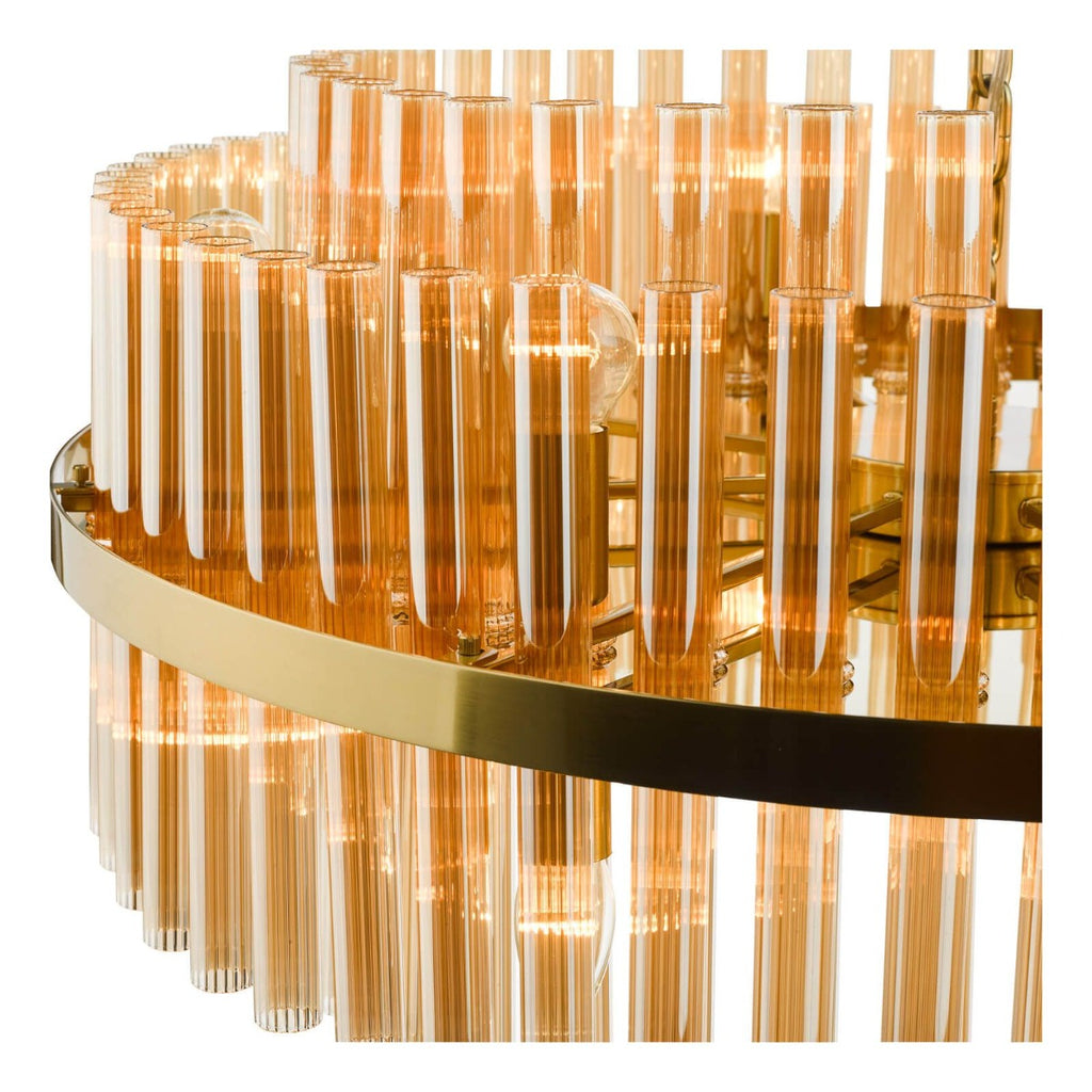 Dar Gold Imani 16 Light Pendant Natural Brass and Champagne Glass IMA1635