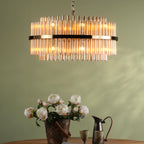 Dar Gold Imani 16 Light Pendant Natural Brass and Champagne Glass IMA1635