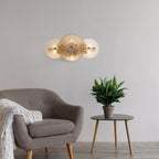 Wagon Wheel 6 Light Wall Or Flush Ceiling Light In Bronze Finish With Amber Glass 88210-6BZ