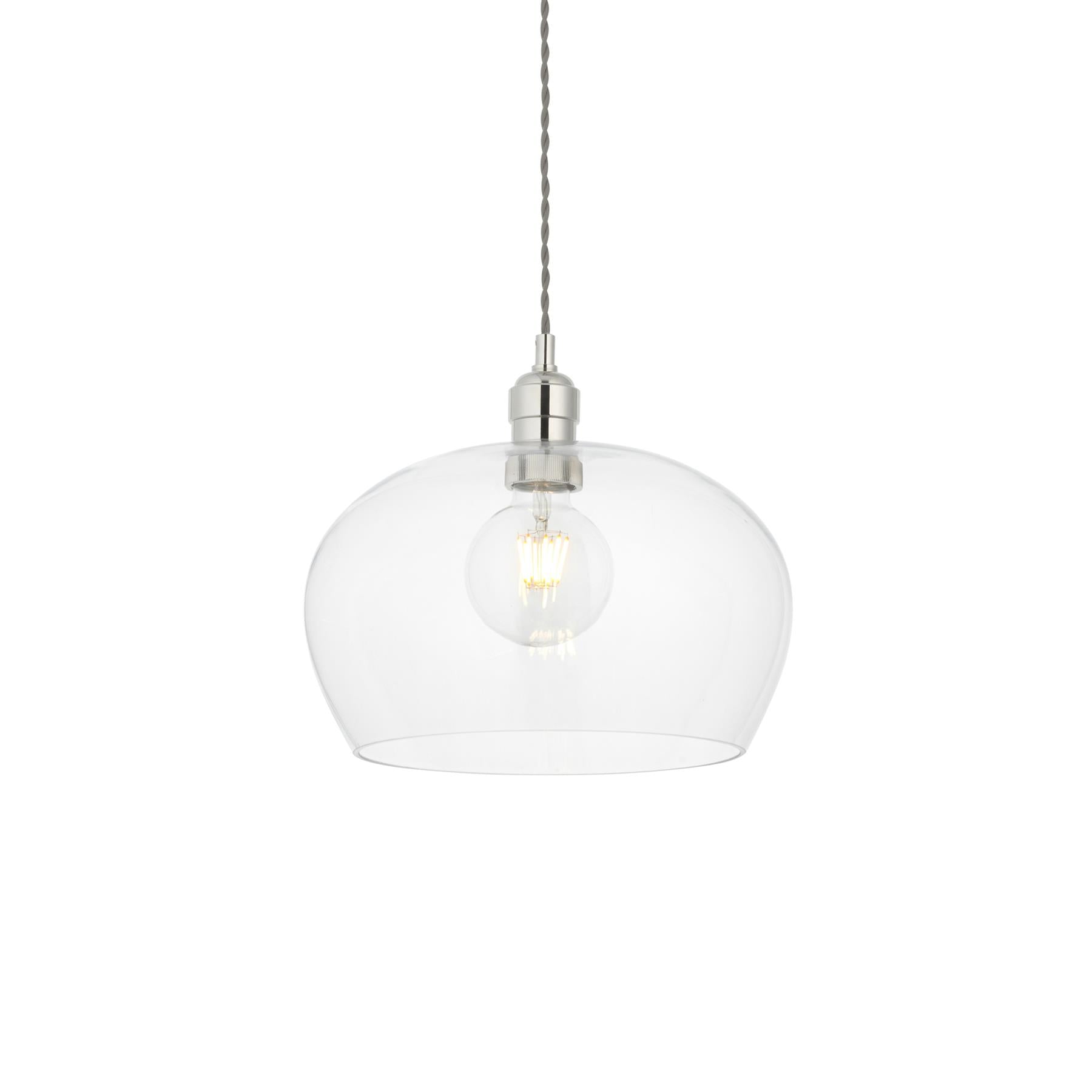 Camden Medium Shallow Ceiling Pendnat Light In Bright Nickel Finish 102677