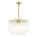 Laura Ashley Penlee 4 Light Pendant Matt Antique Brass and Ribbed Glass LA3756709-Q