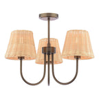 Laura Ashley Hasfield 3 Light Semi-Flush Satin Bronze With Shade LA3756746-Q