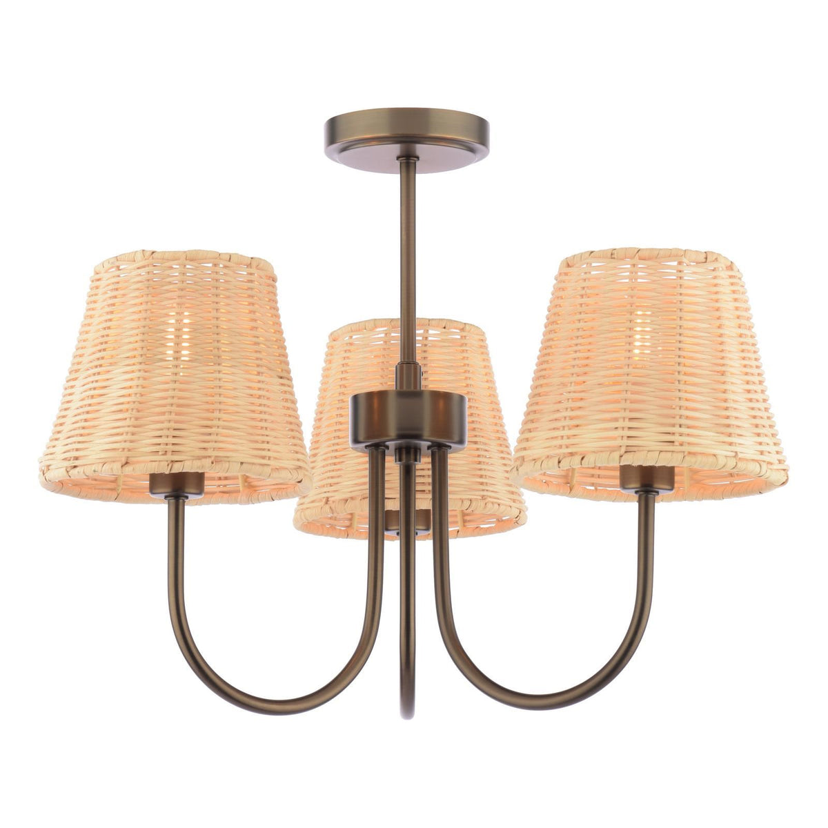 Laura Ashley Hasfield 3 Light Semi-Flush Satin Bronze With Shade LA3756746-Q