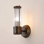 Pillar 1 Light Bathroom Wall Light In Bronze And Clear Glass Rods IP44 E14