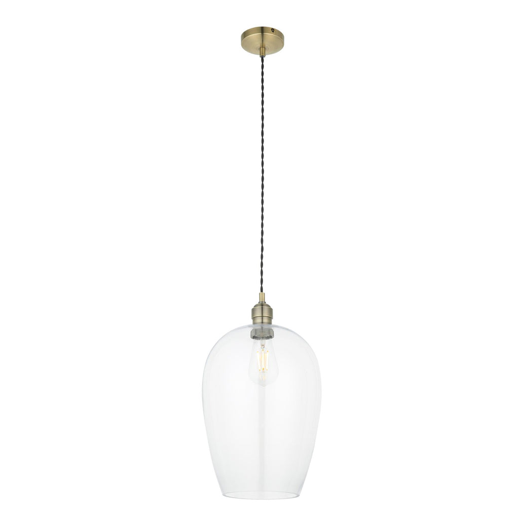 Camden Large Ceiling Pendnat Light In Antique Brass Finish 100658