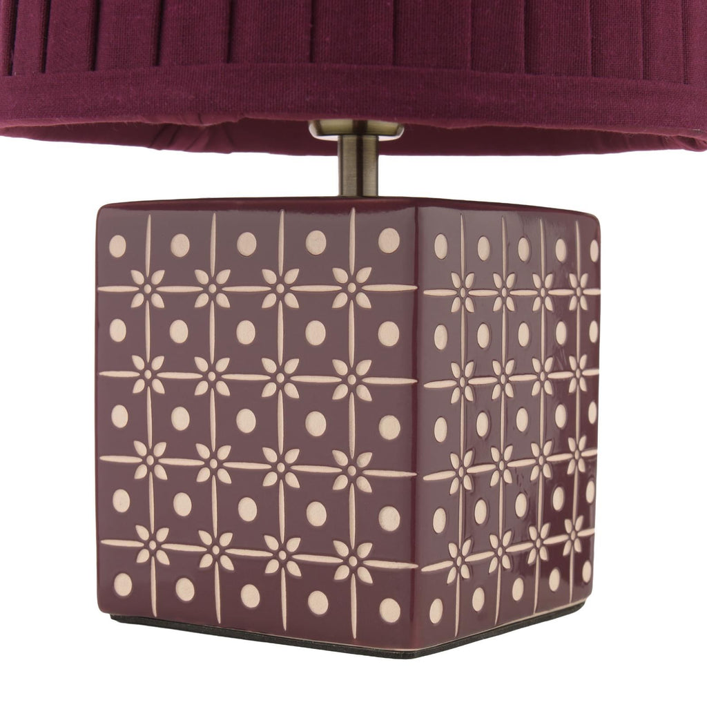Laura Ashley Claudina Table Lamp Purple Ceramic and Antique Brass With Shade LA3756670-Q