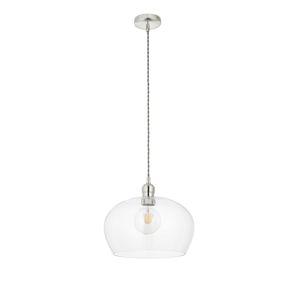 Camden Medium Shallow Ceiling Pendnat Light In Bright Nickel Finish 102677