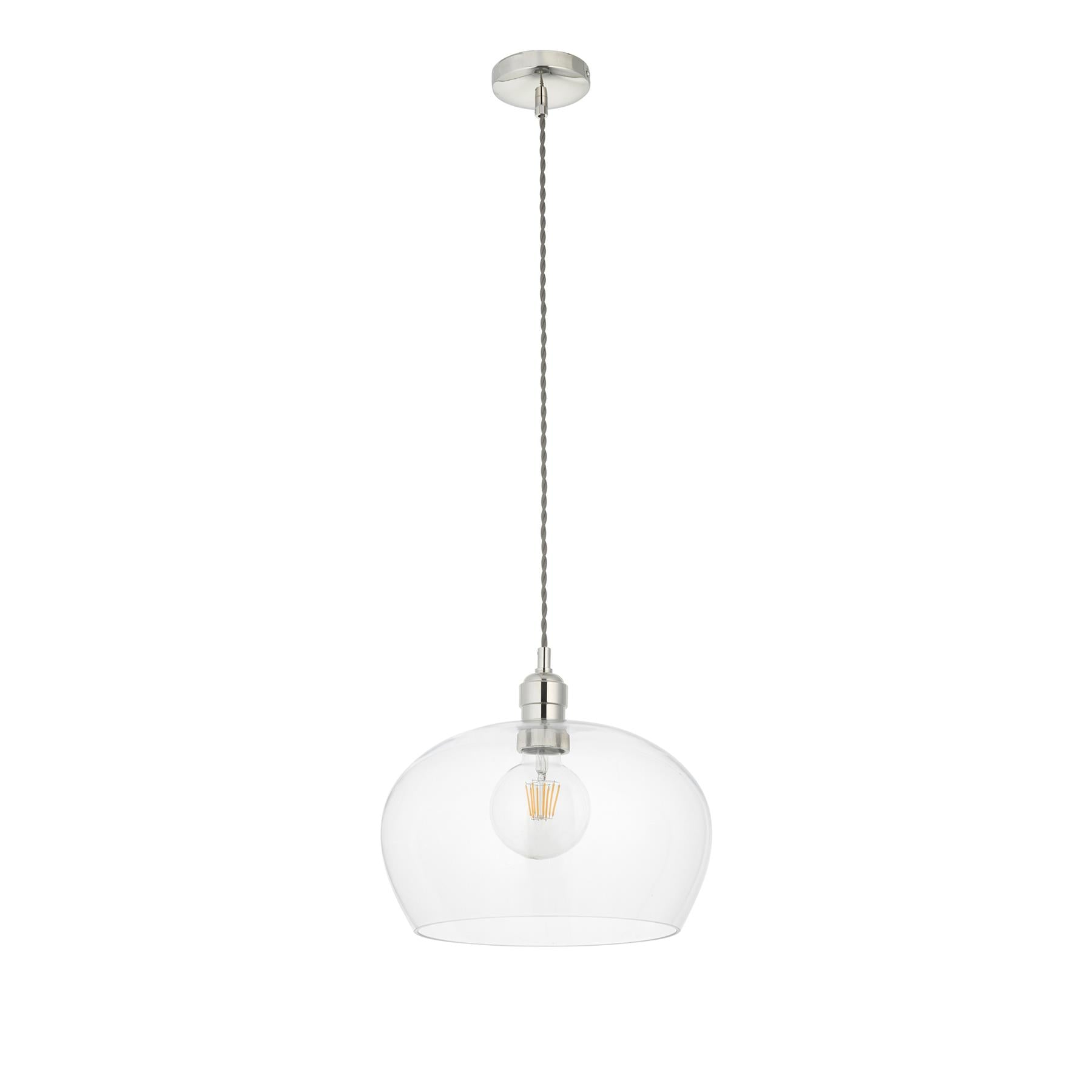 Camden Medium Shallow Ceiling Pendnat Light In Bright Nickel Finish 102677