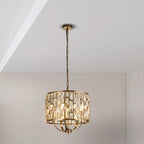 Bijou 5 Light  Ceiling Pendant Light In Antique Brass Finish With Crystal Glass 6585-5AB