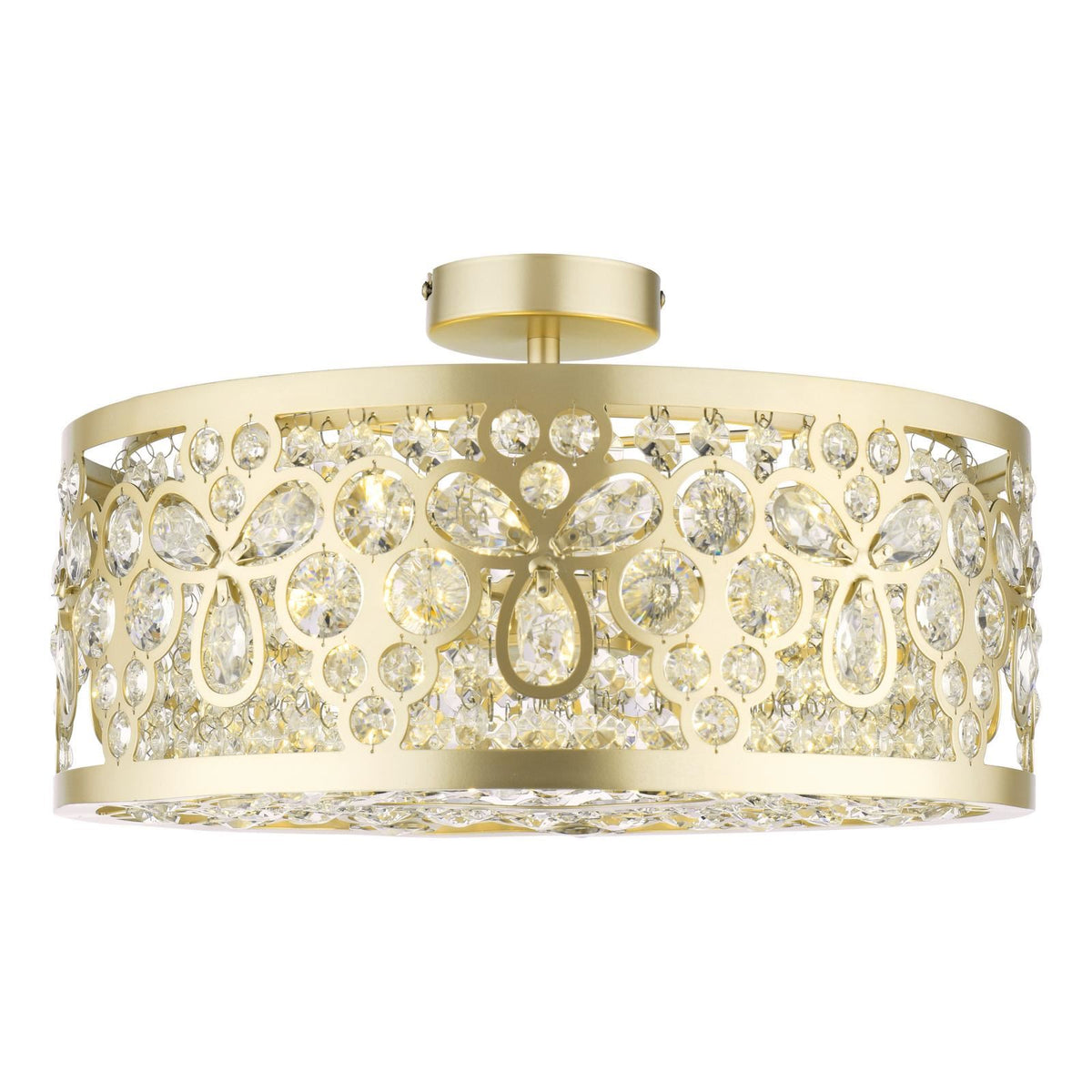 Laura Ashley Tilbrook 4 Light Flush Matt Champagne and Crystal LA3756653-Q