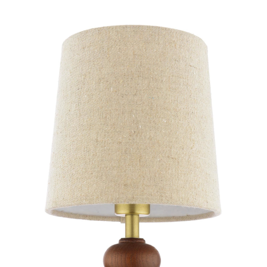 Laura Ashley Millbrook Wall Light Dark Wood and Industrial Brass With Shade LA3756745-Q