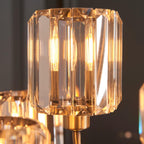 Endon 118934 Berenice 9 Light Tiered Ceiling Pendant Light In Antique Brass Finish With Cut Glass Shades