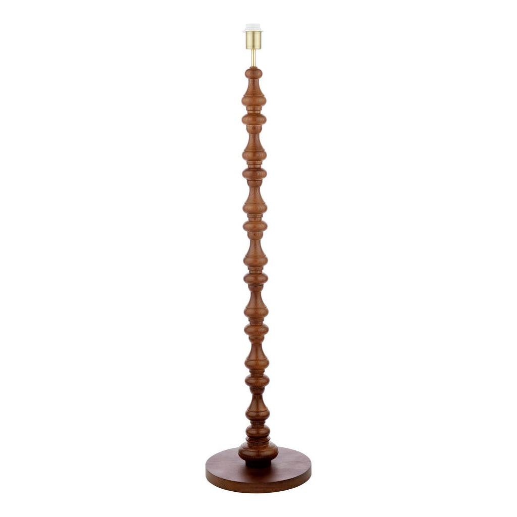 Laura Ashley Millbrook Floor Lamp Dark Wood and Industrial Brass Base Only LA3756744-Q